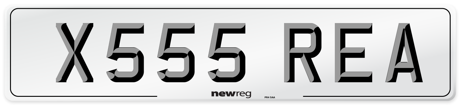 X555 REA Number Plate from New Reg